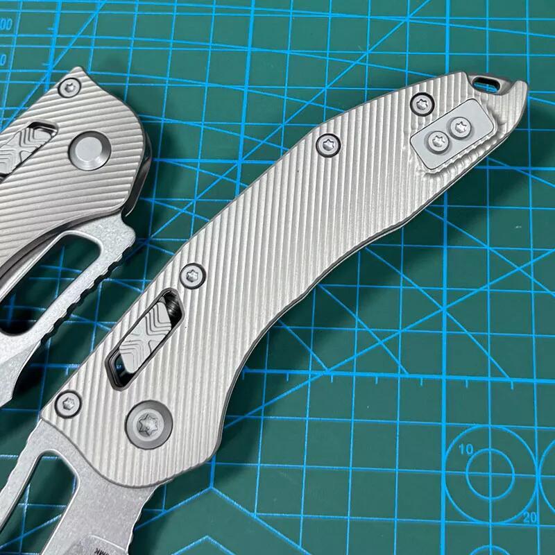MT Stitch-Ramloc Knife 3.54" M390MK Stonewashed Folding Blade, Titanium Handles