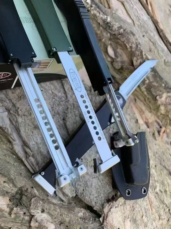 MT Customs Green 150-10 Halo VI Knives OTF AUTO Knife 4.17" Elmax Blade, Aviation Aluminum Handles