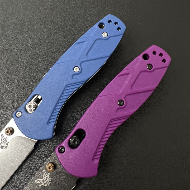 BM 585-03 Mini AXIS-Assisted Knife 2.95" S30V Satin Drop Point Plain Folding Blade, CF-Elite Handles