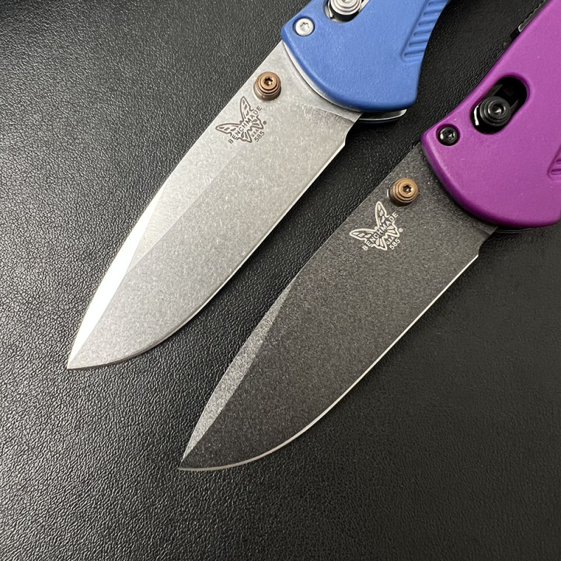 BM 585-03 Mini AXIS-Assisted Knife 2.95" S30V Satin Drop Point Plain Folding Blade, CF-Elite Handles