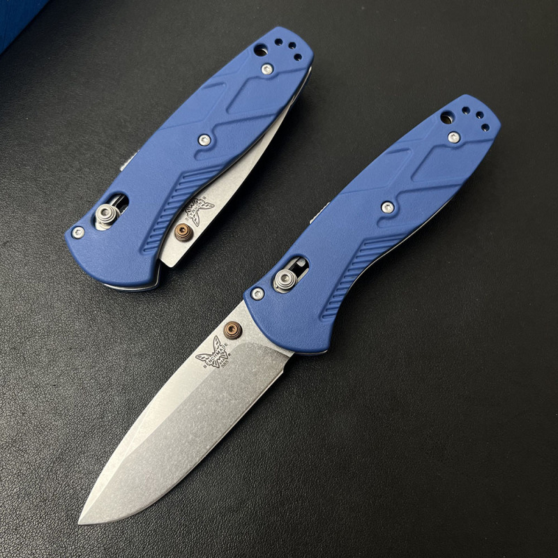 BM 585-03 Mini AXIS-Assisted Knife 2.95" S30V Satin Drop Point Plain Folding Blade, CF-Elite Handles
