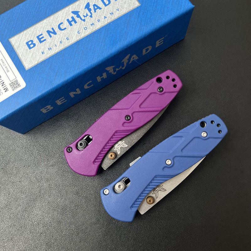 BM 585-03 Mini AXIS-Assisted Knife 2.95" S30V Satin Drop Point Plain Folding Blade, CF-Elite Handles