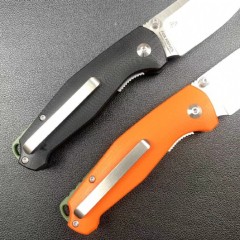 FX-523 TUR Knife 2.91" N690Co Satin Plain Folding Blade, G10 Handles with OD Green Backspacer