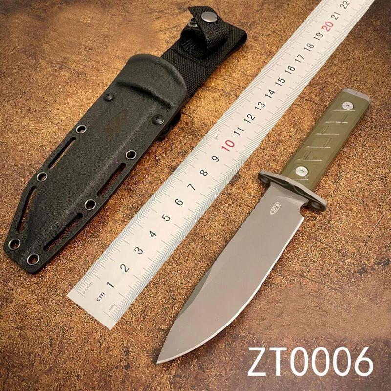 ZT 0006 Knife Fixed Blade, 5.35" CPM-3V Bead Blasted Clip Point, G10 Handles, Kydex Sheath