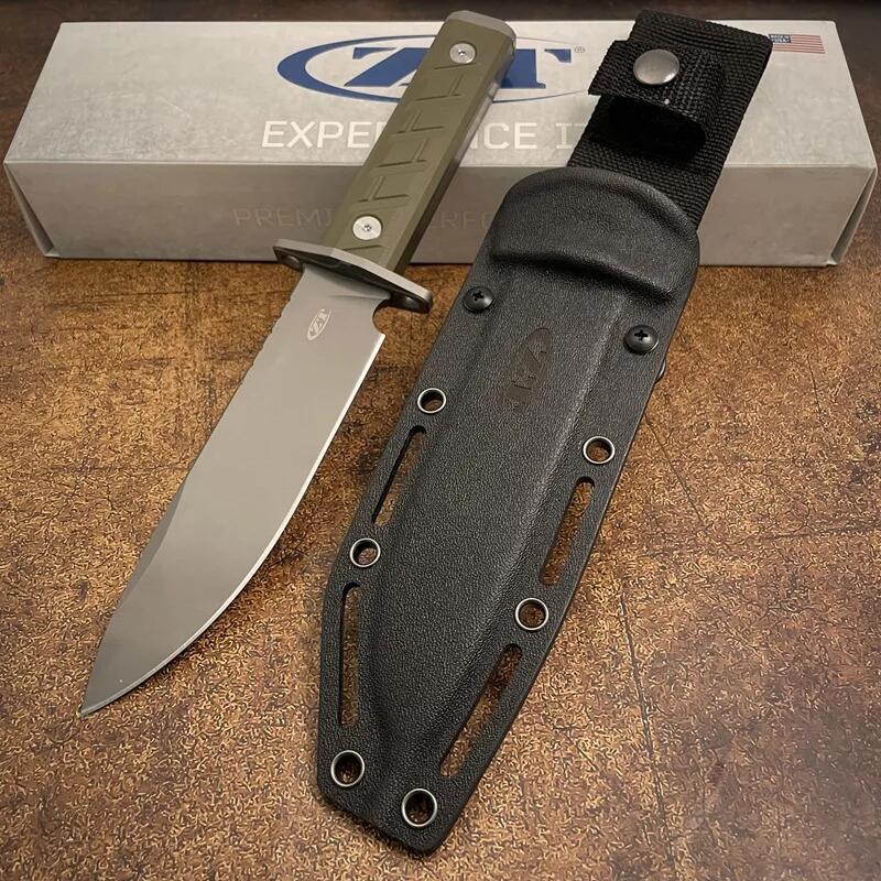 ZT 0006 Knife Fixed Blade, 5.35" CPM-3V Bead Blasted Clip Point, G10 Handles, Kydex Sheath