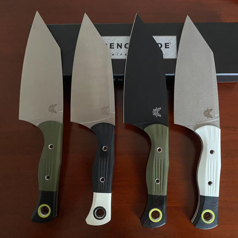 BM Station Fixed Blade Knife 5.82" CPM-154 Black Clip Point Blade, OD G10 Handles with G10 Bolsters, Plastic Sheath - 4010BK-01