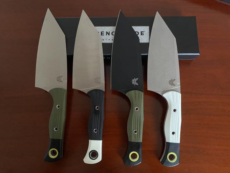 BM Station Fixed Blade Knife 5.82" CPM-154 Black Clip Point Blade, OD G10 Handles with G10 Bolsters, Plastic Sheath - 4010BK-01