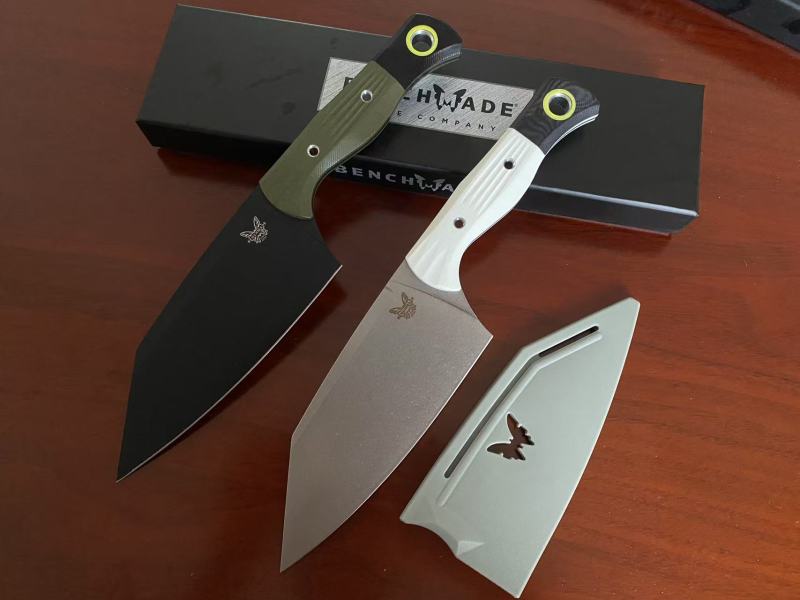 BM Station Fixed Blade Knife 5.82" CPM-154 Black Clip Point Blade, OD G10 Handles with G10 Bolsters, Plastic Sheath - 4010BK-01
