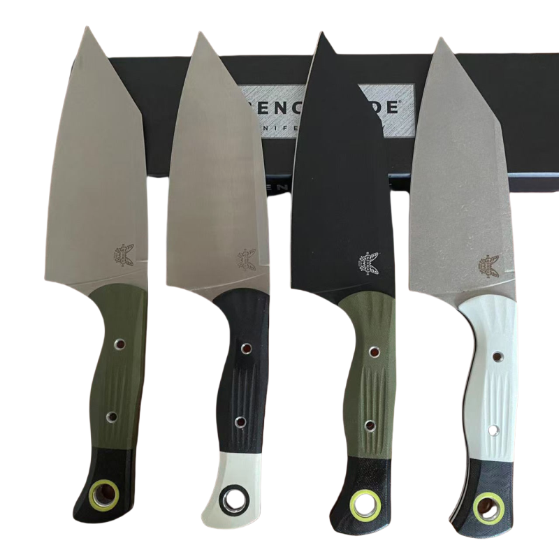 BM Station Fixed Blade Knife 5.82" CPM-154 Black Clip Point Blade, OD G10 Handles with G10 Bolsters, Plastic Sheath - 4010BK-01