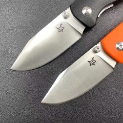 FX-523 TUR Knife 2.91" N690Co Satin Plain Folding Blade, G10 Handles with OD Green Backspacer