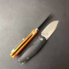 FX-523 TUR Knife 2.91" N690Co Satin Plain Folding Blade, G10 Handles with OD Green Backspacer