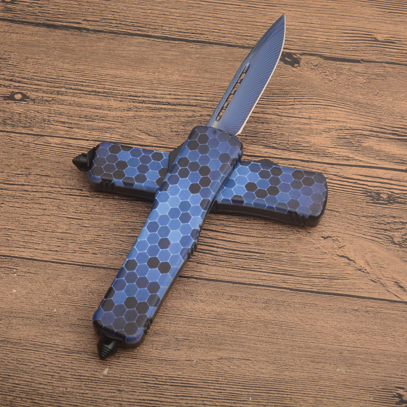 MT A07 Knives Camo Combat Troodon AUTO OTF Knife 3.54" 440 Dagger Blade, Zinc Aluminum Alloy Handles
