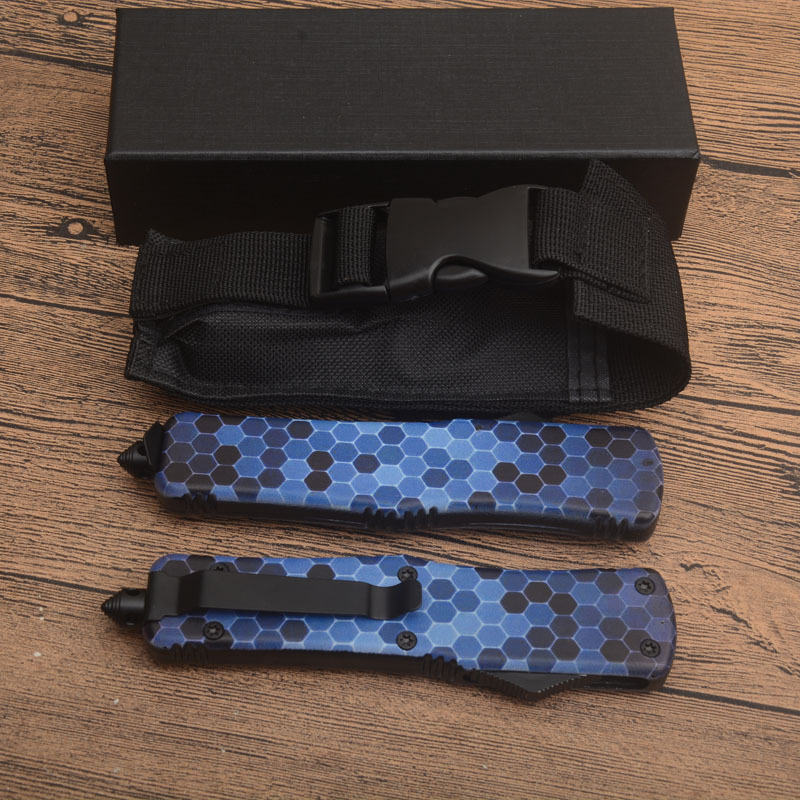 MT A07 Knives Camo Combat Troodon AUTO OTF Knife 3.54" 440 Dagger Blade, Zinc Aluminum Alloy Handles