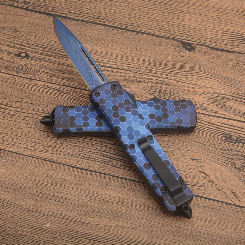MT A07 Knives Camo Combat Troodon AUTO OTF Knife 3.54" 440 Dagger Blade, Zinc Aluminum Alloy Handles