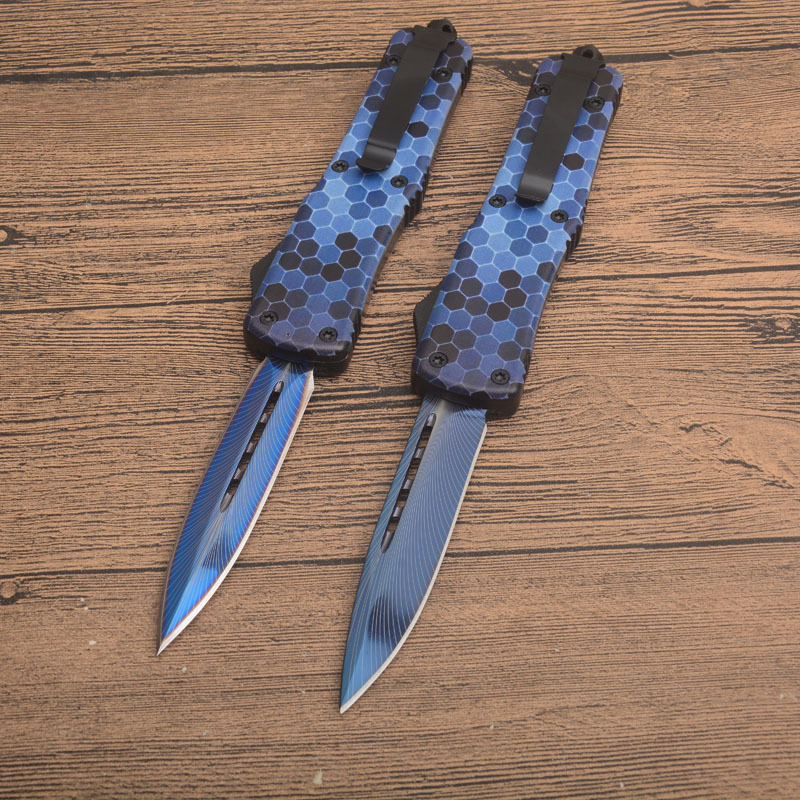 MT A07 Knives Camo Combat Troodon AUTO OTF Knife 3.54" 440 Dagger Blade, Zinc Aluminum Alloy Handles