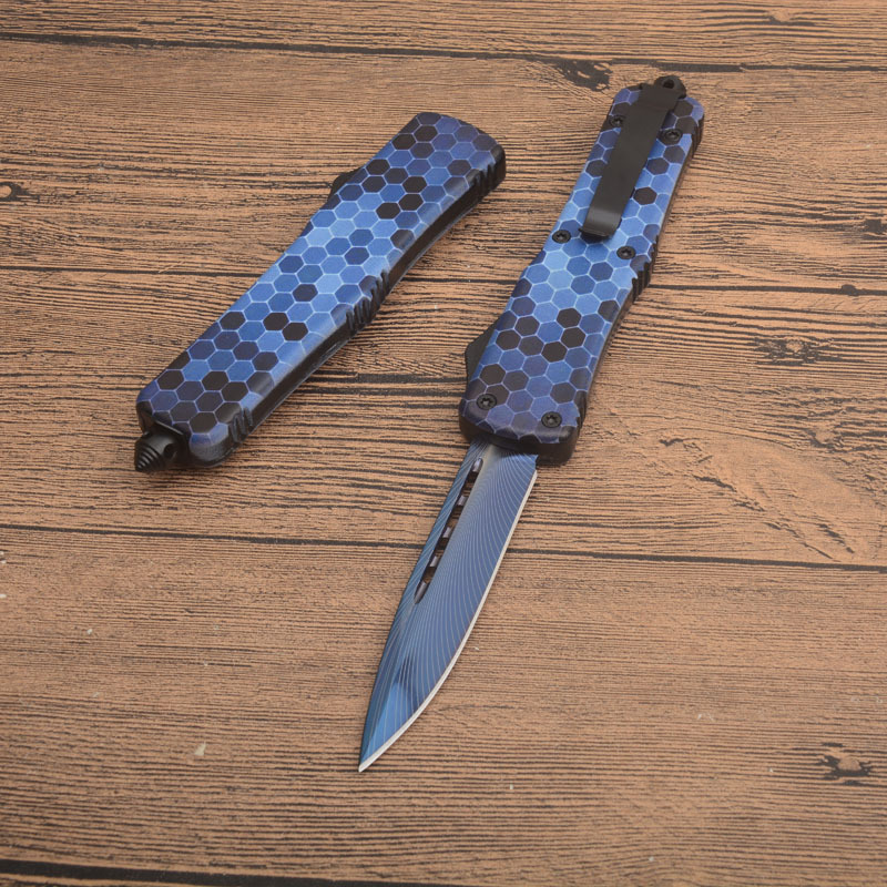 MT A07 Knives Camo Combat Troodon AUTO OTF Knife 3.54" 440 Dagger Blade, Zinc Aluminum Alloy Handles