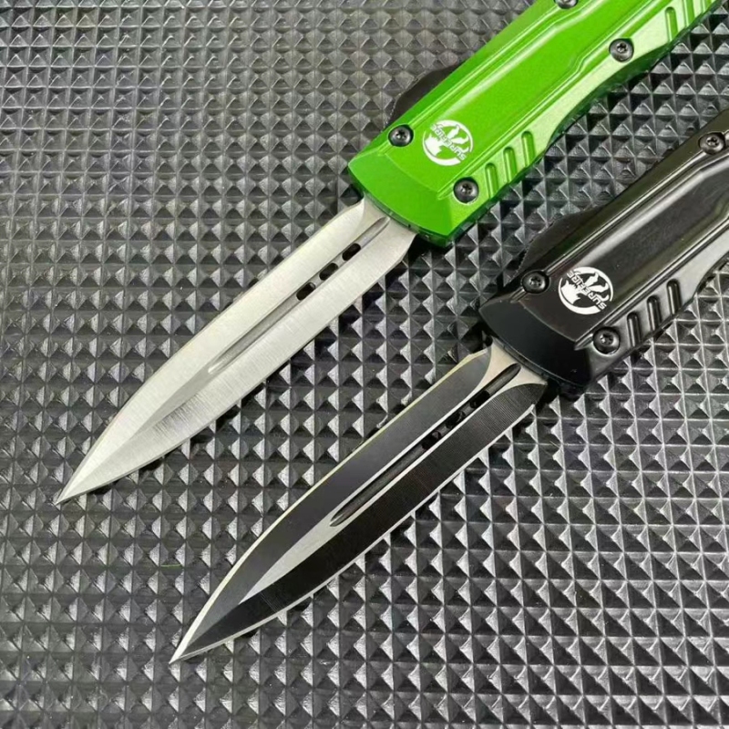 MT Combat Troodon Gen II Knives AUTO OTF Knife 3.54" 440 Double Edge Dagger Blade, Zinc Alloy Handles