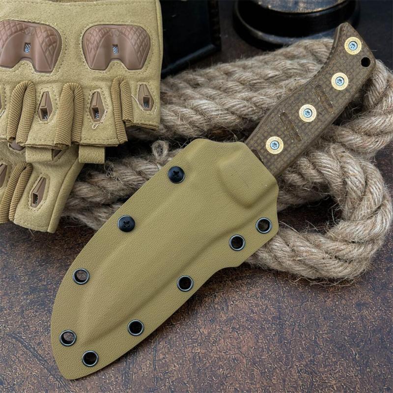 BM 375SFE Knives Shane Sibert Adamas Fixed Blade Knife 4.2" D2 Plain Blade, Micarta Handles