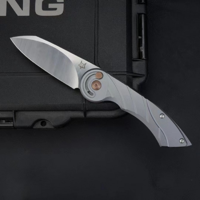 FX-2025 Euro Design Knife 2.83" M390 Satin Plain Folding Blade, 6061-Aviation Aluminum Handles