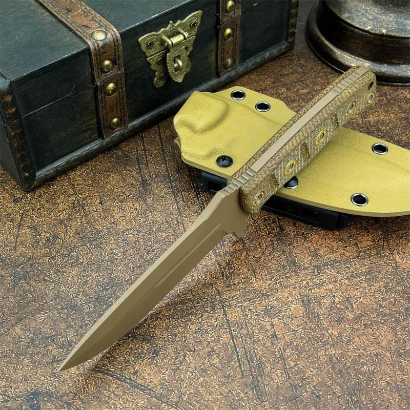 BM 375SFE Knives Shane Sibert Adamas Fixed Blade Knife 4.2" D2 Plain Blade, Micarta Handles