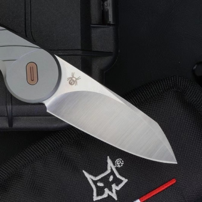 FX-2025 Euro Design Knife 2.83" M390 Satin Plain Folding Blade, 6061-Aviation Aluminum Handles