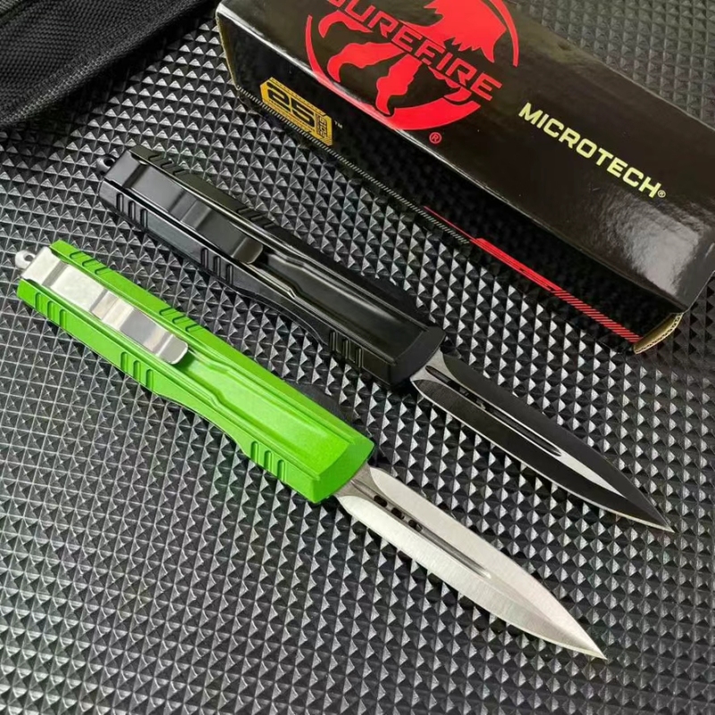 MT Combat Troodon Gen II Knives AUTO OTF Knife 3.54" 440 Double Edge Dagger Blade, Zinc Alloy Handles