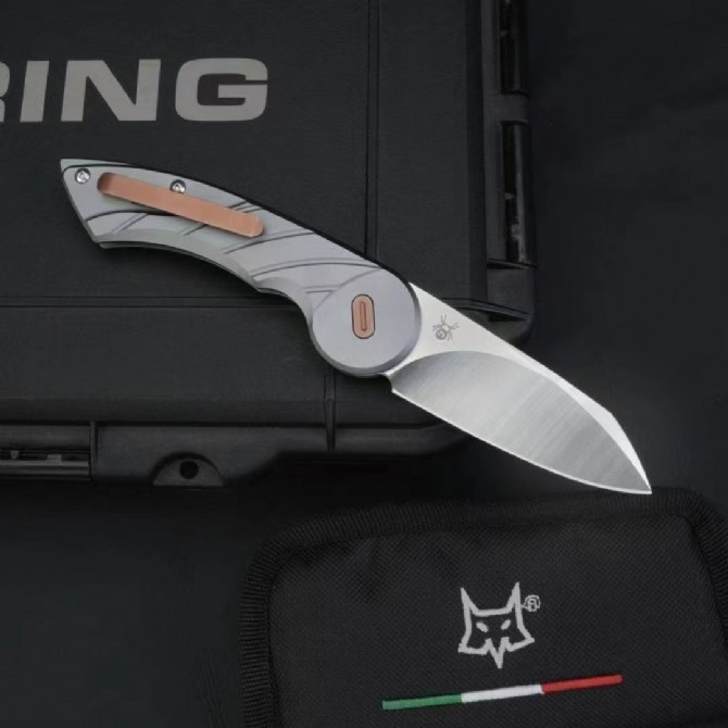 FX-2025 Euro Design Knife 2.83" M390 Satin Plain Folding Blade, 6061-Aviation Aluminum Handles