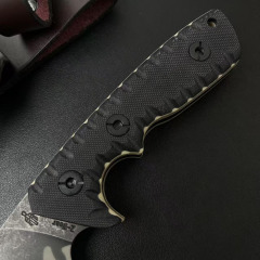 Miller Bros.BIsdes M27 Knife Fixed Blade 3.94" D2 Combo Tanto Blade, G10 Handles