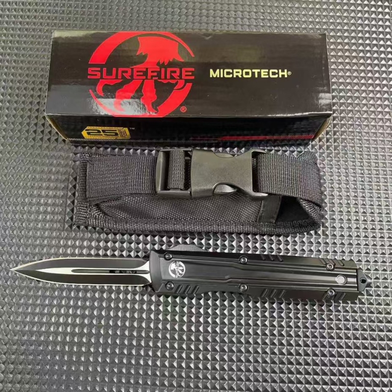 MT Combat Troodon Gen II Knives AUTO OTF Knife 3.54" 440 Double Edge Dagger Blade, Zinc Alloy Handles