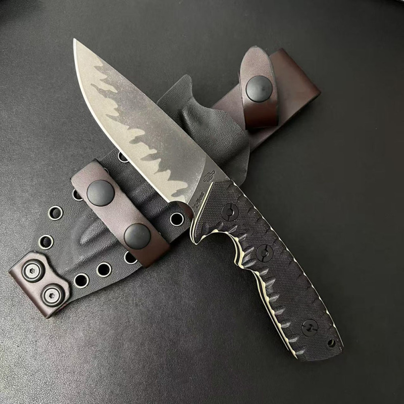 Miller Bros.BIsdes M27 Knife Fixed Blade 3.94" D2 Combo Tanto Blade, G10 Handles
