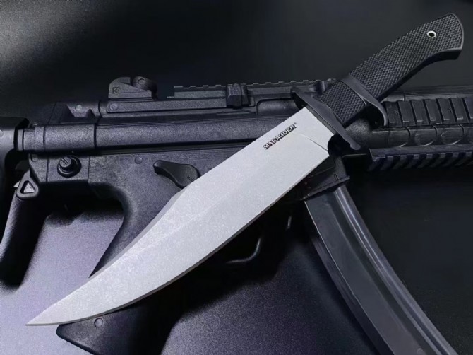 Cold Steel 39L Knife Marauder Fixed Blade 9" AUS 8A Bowie Plain Blade, Kray-Ex Handles, Secure-Ex Sheath
