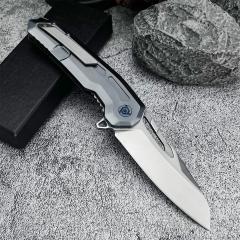 KV-Venom Knife Folding 3.54" D2 Satin Drop Point Blade, Carbon Fiber + Aluminum Handles