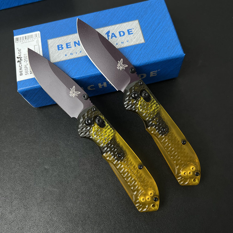 BM Mini Freek Knives Folding Knife 2.87" CPM-M4 Satin Plain Blade, PEI Handles - 565PL-2501