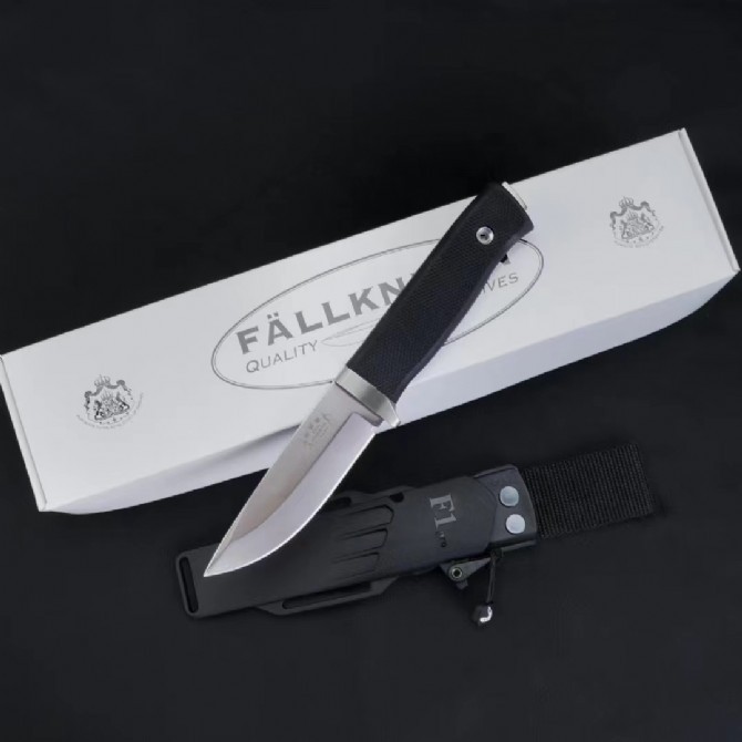 F1 Pro Knifes Survival Fixed Blade Knife 3.94" Satin Elmax Blade, TPR Handle and Sheath