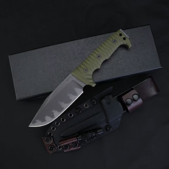 Miller Bros.BIsdes Knife M-8 Fixed Blade 5.12" Z-WEAR Drop Blade, G10 Handles