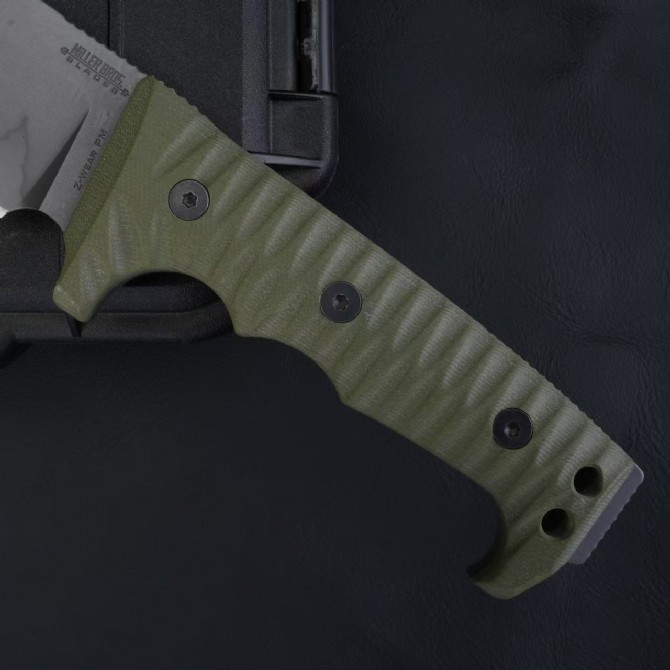 Miller Bros.BIsdes Knife M-8 Fixed Blade 5.12" Z-WEAR Drop Blade, G10 Handles