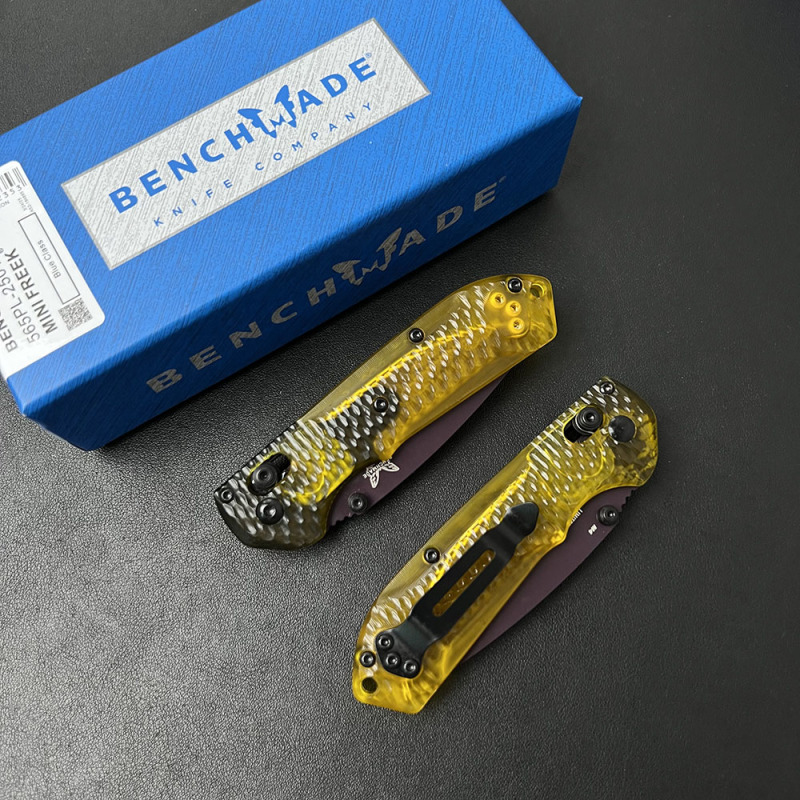 BM Mini Freek Knives Folding Knife 2.87" CPM-M4 Satin Plain Blade, PEI Handles - 565PL-2501