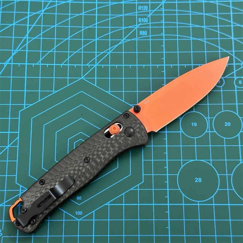 BM 535 Knife Bugout AXIS Folding Balde 3.24" S30V Satin Plain Blade, Carbon Fiber Handles
