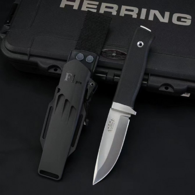 F1 Pro Knifes Survival Fixed Blade Knife 3.94" Satin Elmax Blade, TPR Handle and Sheath