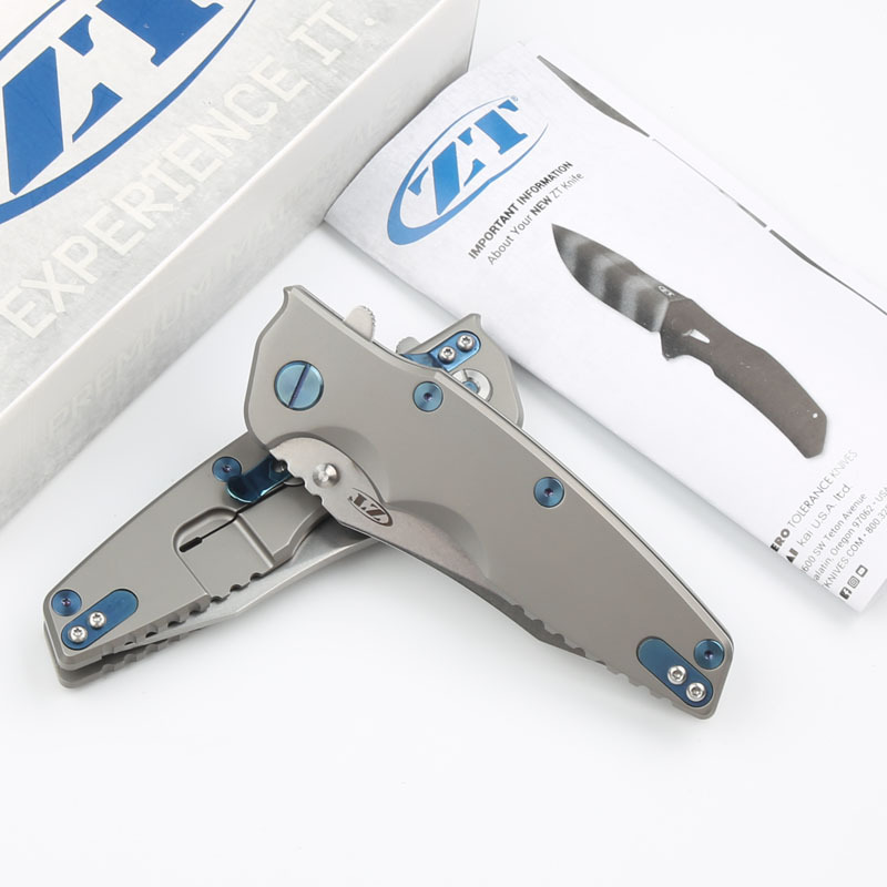 ZT 0392 Knife Flipper 3.5" CTS-204P Folding Blade, TC4 Handles