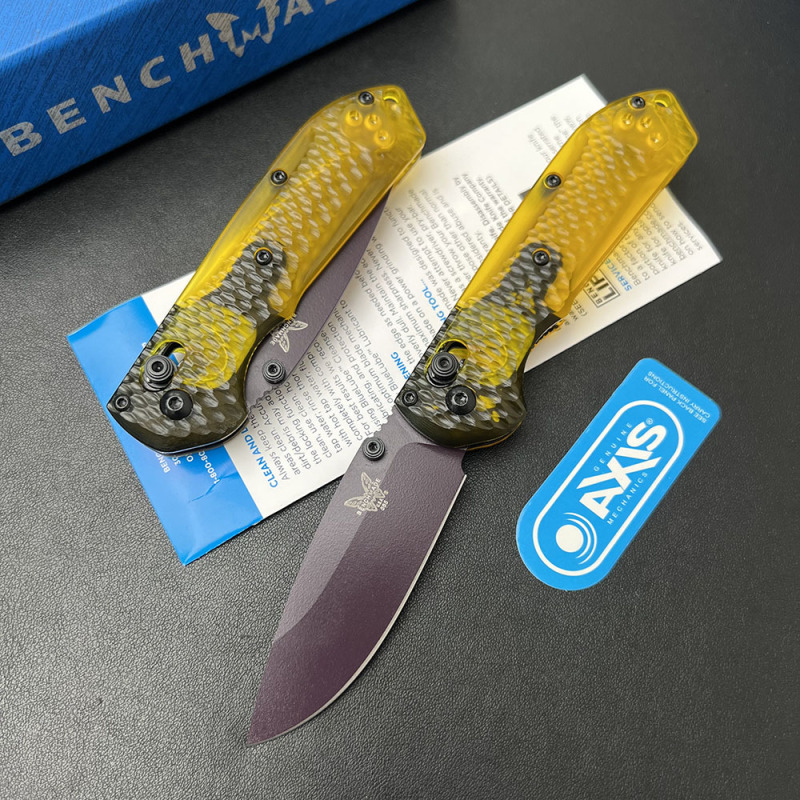BM Mini Freek Knives Folding Knife 2.87" CPM-M4 Satin Plain Blade, PEI Handles - 565PL-2501
