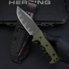 Miller Bros.BIsdes Knife M-8 Fixed Blade 5.12" Z-WEAR Drop Blade, G10 Handles
