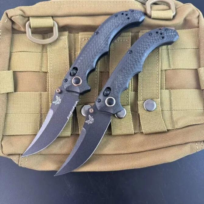 BM 865BK-02 Knifes Mini Bedlam AXIS Folding Knife 3.54" S90V Blade, Carbon Fiber Handles