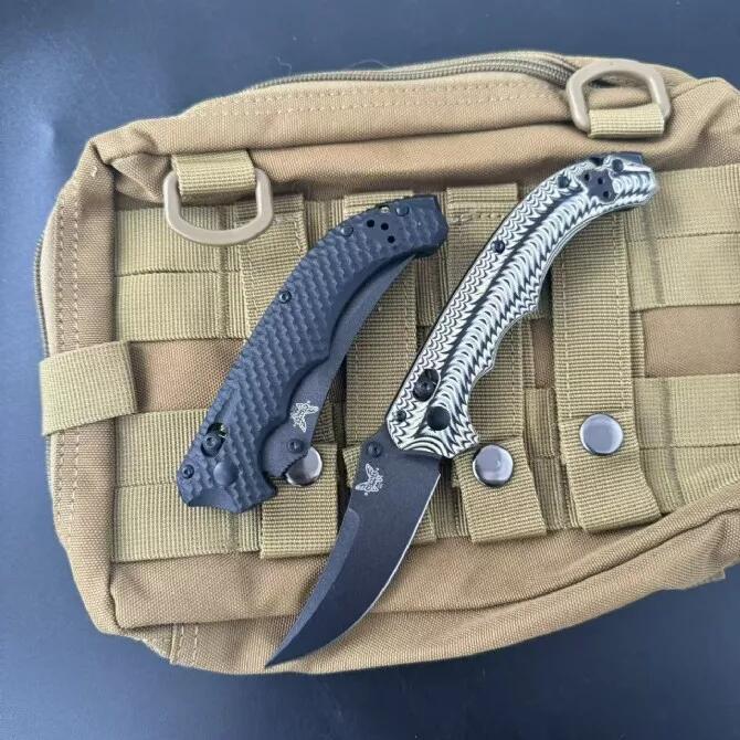 BM 865BK-01 Knives Mini Bedlam AXIS Folding Knife 3.54" S90V Blade, Black/OD Green G10 Handles
