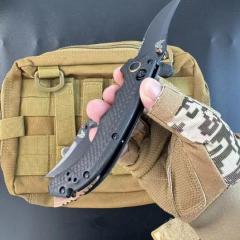 BM 865BK-02 Knifes Mini Bedlam AXIS Folding Knife 3.54" S90V Blade, Carbon Fiber Handles