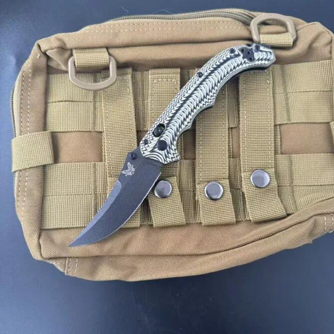 BM 865BK-01 Knives Mini Bedlam AXIS Folding Knife 3.54" S90V Blade, Black/OD Green G10 Handles