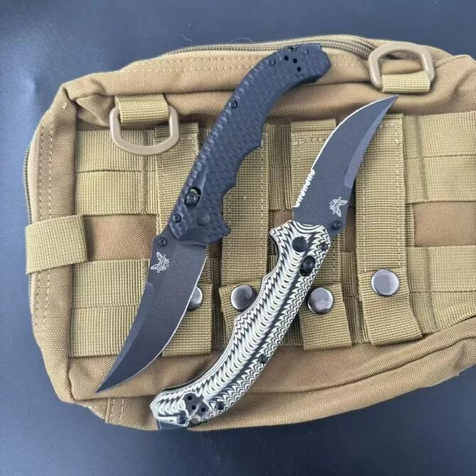 BM 865BK-01 Knives Mini Bedlam AXIS Folding Knife 3.54" S90V Blade, Black/OD Green G10 Handles