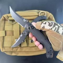 BM 865BK-02 Knifes Mini Bedlam AXIS Folding Knife 3.54" S90V Blade, Carbon Fiber Handles