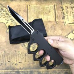 CS 1918 Boxing Knuckles Knifes Auto Folding Knife 3.62" 440c Plain Blade, Zinc Alloy Handles