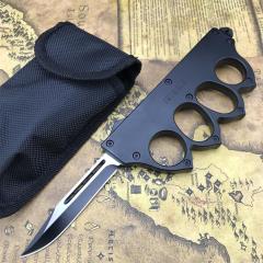 CS 1918 Boxing Knuckles Knifes Auto Folding Knife 3.62" 440c Plain Blade, Zinc Alloy Handles
